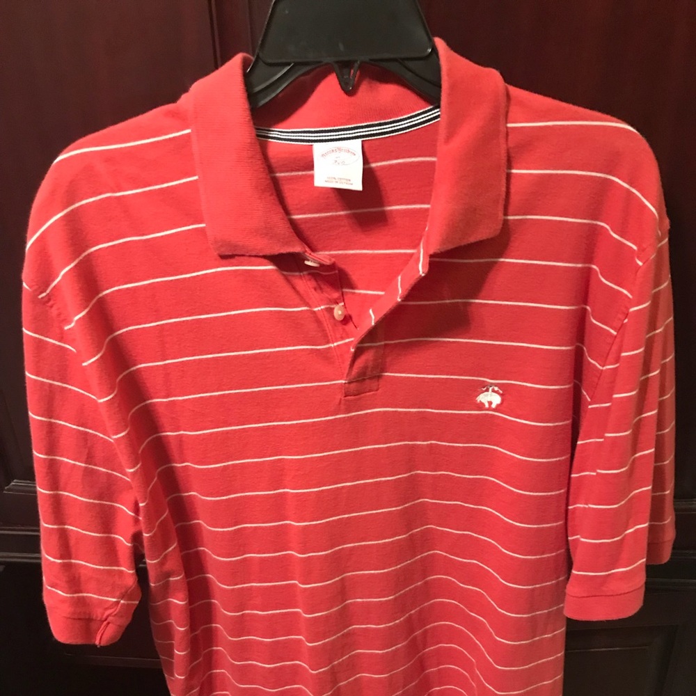 Salmon striped brooks brothers polo XL
